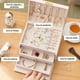 thumbnail image 3 of Caja de Almacenamiento,  de Organizador con Cerradura, Caja de Almacenamiento de Cuero para Anillos, Pendientes, Collares, Pulseras, Etc, Perfecto Regalo para Mujeres (Rosa), 3 of 6