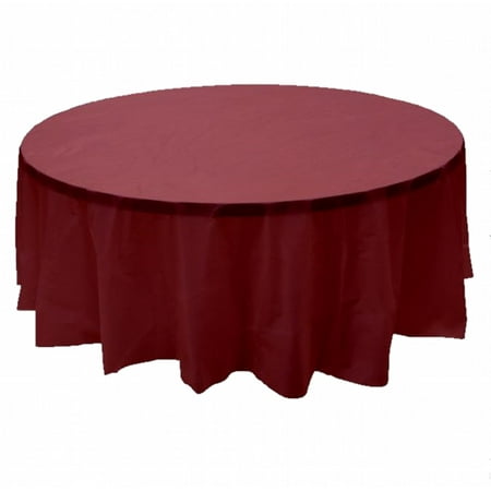 

24 pcs (1 case) of Plastic Heavy Duty Premium Round tablecloths 84 Diameter Table Cover - Burgundy