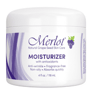 Merlot Natural Grape Seed Moisturizer With Antioxidants, Fast-absorbing, 4 oz