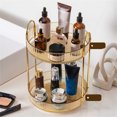 thumbnail image 6 of 360 Rotating Makeup Organizer,2 Tiers High Capacity Cosmetic Skincare Perfume Storage for Bathroom Countertop,Topboutique Cosmetic Storage,Make Up Organizer for Dresser,Gold, 6 of 8