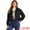 Black, variant on Women's Fuzzy Fleece Jacket Faux Fur Button Winter Outerwear Short Coat M Black