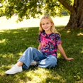 thumbnail image 2 of Lanbubble Girls Short Sleeve Graphic T-Shirt Fashion Cat Tee, Sizes 7-12, 2 of 7