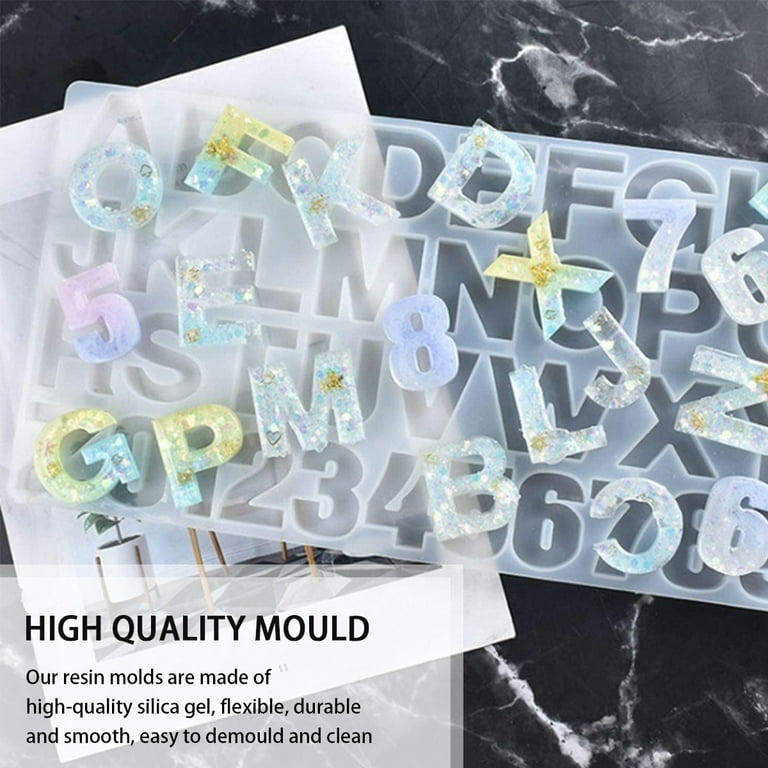 Alphabet Resin Molds Kit Backward Letter Number Silicone Casting Molds  Resin Epoxy Molds For Keychain Making Pendant Jewelry DIY