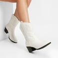 thumbnail image 3 of DREAM PAIRS Cowboy Boots for Women, Mid Calf Cowgirl Boots with Embroidery Round Toe Western Chunky Low Heel Shoes, 3 of 7