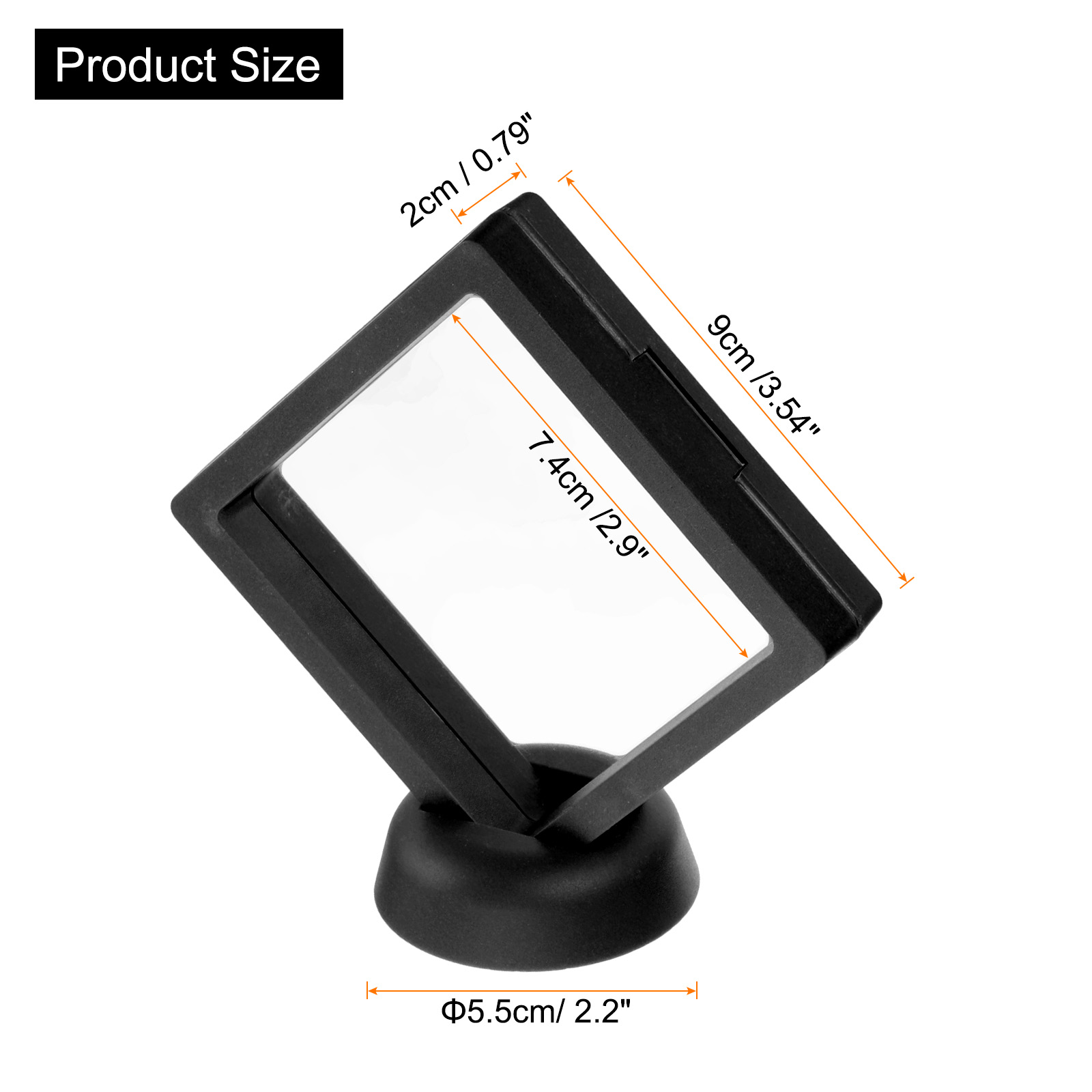 Unique Bargains 12Pcs Transparent Display Case for Jewelry 3.54" x 3.54" x 0.8" Black