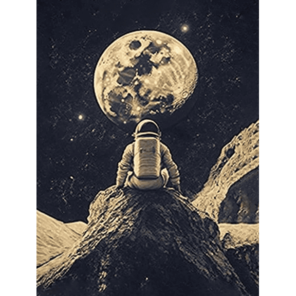 Astronaut Moon Canvas Painting/Wall Art, Suitable for Living Room, Bedroom, Office, Study, and Apartment Decoration.