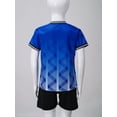 thumbnail image 3 of Kaerm Kids Boys Soccer Jerseys Contrast Color Football Training Shirt Uniform with Shorts Sets Blue S, 3 of 6