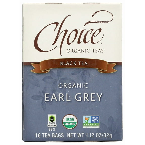 CHOICE ORGANIC TEA, EARL GREY-ORIGINAL, 16 TEA BAGS