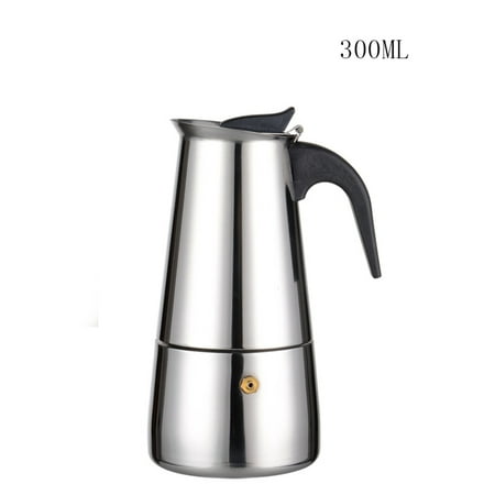 

Alexsix 300ml Portable Espresso Maker Pot Stainless Steel Coffee Brewer Kettle for Pro Barista(Straight Type 300ml)