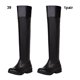 thumbnail image 4 of Minnieouse PU notado con botas altas Zapatos de botas largas elegantes y cómodos durante todo el día Botas altas Titan Accesorios de calzado negro 39, 4 of 6