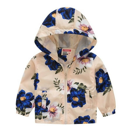 

Kids Jackets for Girls Boys Toddler Baby Girls Boys Long Sleeved Coat Printed Hooded Jacket Suit