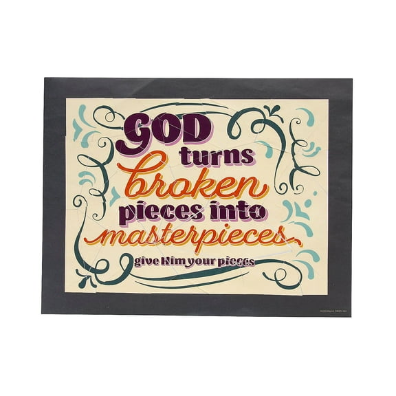 Fun Express 11" x 8 1/2" Religious Broken Pieces into Masterpieces Mosaic Puzzle Sticker Sheets – 24 Pieces