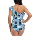 thumbnail image 5 of Gaeub Airplanes and Aviation Signs Women's One Shoulder Ruffle Tummy Control Swimwear for Swimming Surfing Beach Party - X-Large, 5 of 8