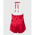 thumbnail image 5 of Satin PJ Set With Wicked Lace Trim in Crimson, 5 of 5