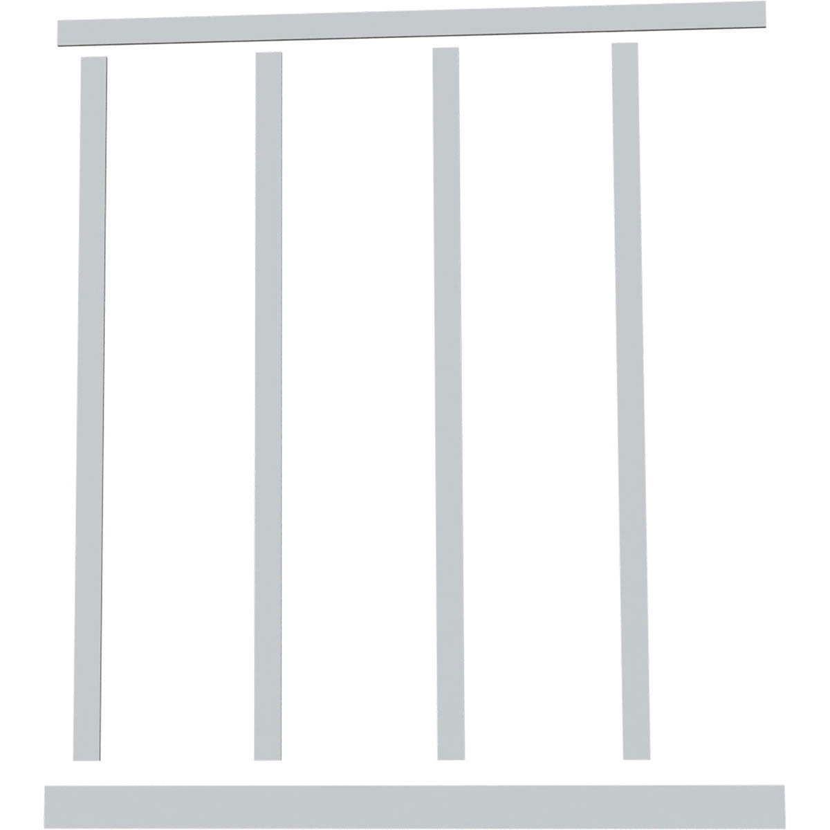 104" Height with 20" Wide Adjustable Wall Panels, Classic Shaker 8' PVC Wainscoting Kit, (for heights up to 104"H)