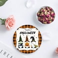 thumbnail image 4 of FMSHPON Happy Halloween Gnome Pumpkin Orange Buffalo Plaid Set of 6 Round Coaster for Drinks, Absorbent Ceramic Stone Coasters Cup Mat with Cork Base for Home Kitchen Room Coffee Table Bar Decor, 4 of 6