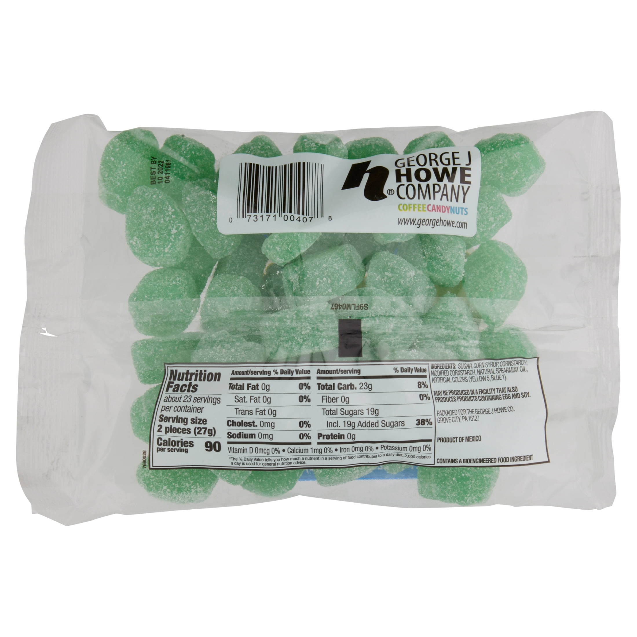 (3 pack) Howe Spearmint Leaves Mint Candy, 22 oz, Bag