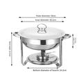 thumbnail image 2 of Réchaud de buffet en Acier Inoxydable, Réchaud d'Hôtel pour la Conservation de la Chaleur, Réchaud Rond pour Restaurant, Réchaud à Alcool, Chauffe-Aliments, 2 of 2