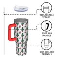 thumbnail image 4 of White Christmas Santa and Tree Pattern Tumbler with Handle and Lid,40oz Double Wall Vacuum Insulated Tumbler,Cups Gift for Women and Men, 4 of 7
