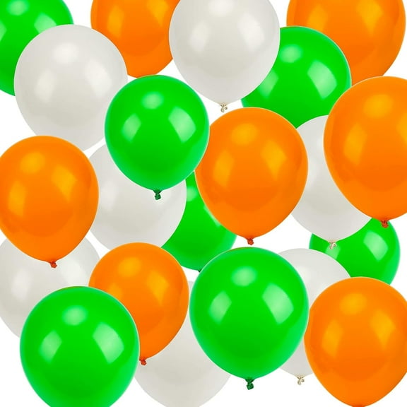 100 St Patricks Day Balloons Arch - Green Orange and White Balloons Garland St Patrick's Day Birthday Party Decorations Lucky Globos Verdes Latex Balloon Irish Decorations for Party 12 Inch