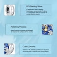 thumbnail image 3 of ROSIANNA 925 Sterling Silver Charm for Bracelets Blue Murano Glass Pendant Charms Women Bracelet Charm, 3 of 5