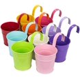 thumbnail image 1 of 10 Pack 4-Inches Iron Flower Pot Hanging Planter Railing Planter Fence Planter, 1 of 7