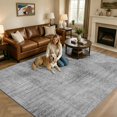 thumbnail image 2 of Grey Black Area Rugs 8'x10', Washable Small Throw Rugs for Living Room Patio, Farmhouse Linen Texture Indoor Outdoor Rug Non-Slip Low Pile Carpet Runner Reversible Floor Mats, 2 of 8