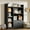 black, variant on DIYART Black Kids Bookshelf, Kids Bookcase with 7 Cubbies and 2 Cabinets, Freestanding Book Storage Shelves for Bedroom, Playroom, Hallway