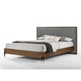 thumbnail image 3 of Noe Sia Queen Size Platform Bed- Channel Tufted Upholstery- Gray- Brown, 3 of 6