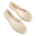 thumbnail image 4 of WORGEOUS Beach Shoes Breathable Cool Durable Simple Hollow Plastic Shallow Flat Leisure Shoes for Outdoor (Apricot, 37 Yard), 4 of 8
