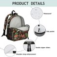 thumbnail image 4 of Mushroom and Basket Black Pattern Backpack for School, Cute School Bag with Adjustable Shoulder Straps and Padded Back, 13.8"x11.4"x6", 4 of 5