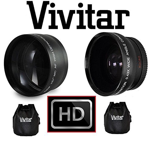 Xit Wide Angle Lens for Canon Vixia HF R800 R82 R700 R600 R72 R70 R62 M500 &more 