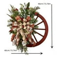 thumbnail image 2 of Vintage Red Wagon Wheel Christmas Wreath, 15.7 Inch Farmhouse Holiday Decor with Pine Cones & Berry Clusters, Rustic Xmas Wreath for Front Door, Wall, and Porch, 2 of 6