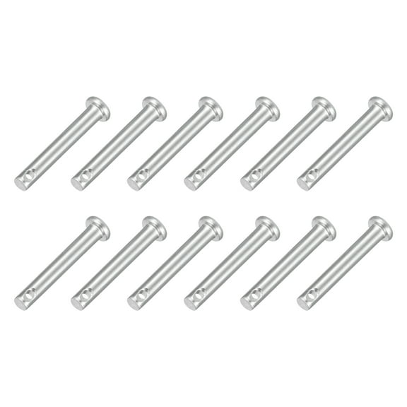 12Pcs 1/8" x 13/16" Single Hole Clevis Pins, 304 Stainless Steel Flat Head Pins
