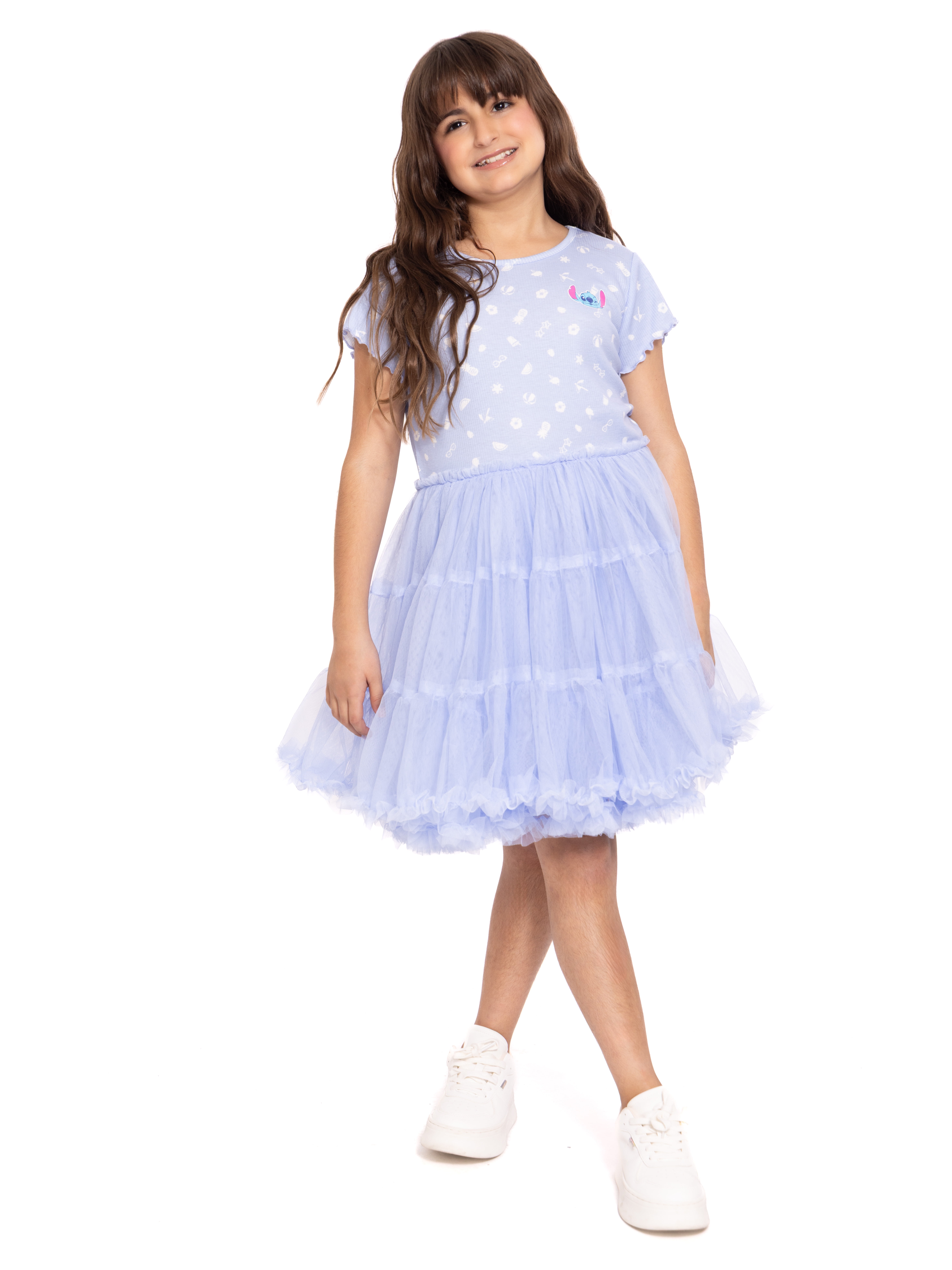 Stitch Girls' Graphic Tutu Dress with Short Sleeves, Sizes 4-12
