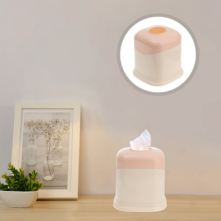 mDesign Plastic Toilet Paper 3-Roll Storage Organizer with Cover Light Pink