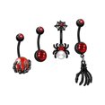 thumbnail image 4 of 4 Piezas Anillo para Ombligo Piercing para el Cuerpo Barra Larga Curvo Acero Inoxidable Piercing para el Vientre Joyería para Regalo del Día de S Rojo, 4 of 10