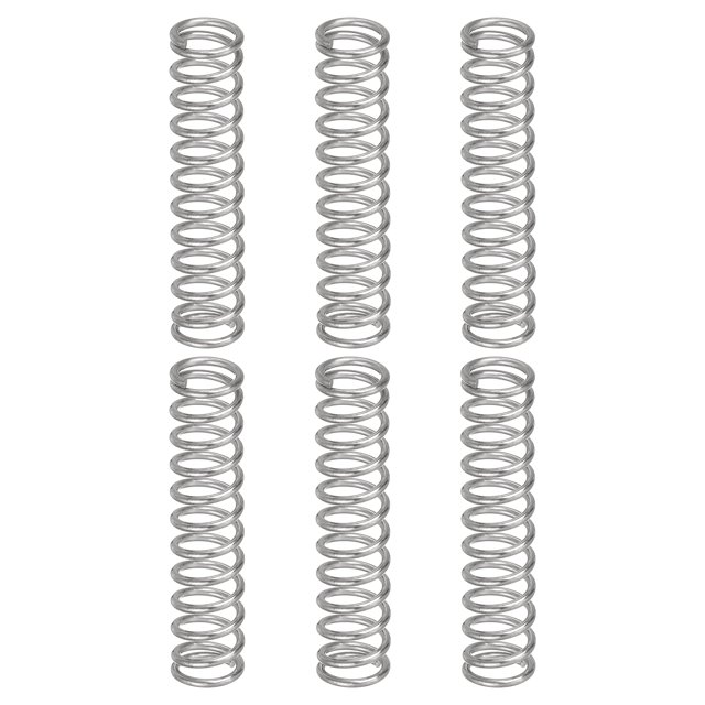 Uxcell 6Pack Compression Springs, 1mm Wire Diameter x 8mm OD x 50mm Length Stainless Steel Extension Spring, Silver