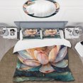 thumbnail image 2 of Designart "Lotus Floral Dreams Orange I" Floral Lotus Bedding Covert Set - Lotus Orange Floral Bed Set With 2 Shams, 2 of 6
