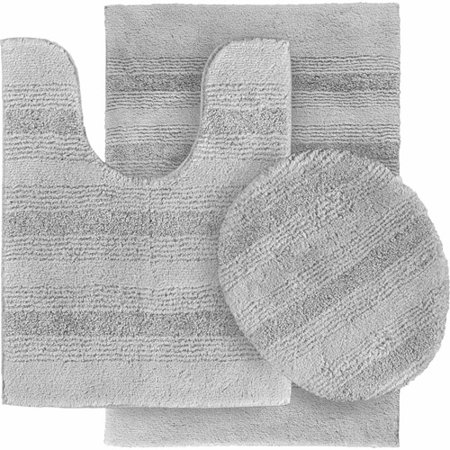 Essence Nylon 3-Piece Washable Bathroom Rug Set
