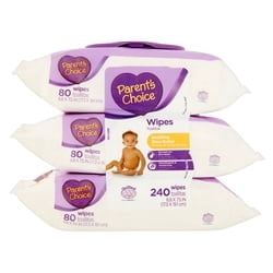 Parent's Choice Soothing Shea Butter Baby Wipes, 3 Packs (240 Total Wipes)