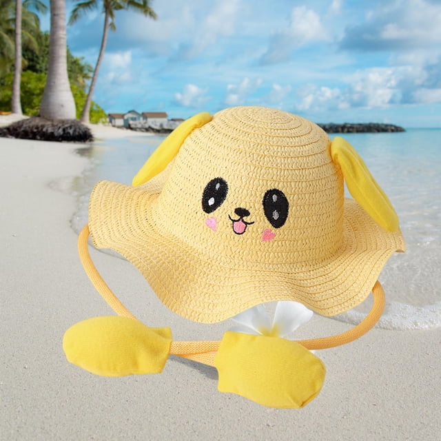 Sombrero de playa Fernando Oreja de conejo Protección solar Gorra de pescador Amarillo
