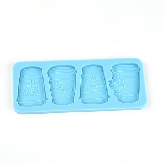 Coffee Cup DIY Food Grade Silicone Molds Resin Casting Molds For UV Resin Epoxy Resin Craft Making Rectangle Sky Blue 76x182x8mm Inner Diameter: 60.5x42.5mm