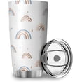 thumbnail image 2 of Cute Rainbow 20oz Tumbler with Lid Cartoon Rainbow and Drops Vacuum Insulated Coffee Cup Rainbow Love Gift Travel Mugs Water Bottles for Hot and Cold Drinks, 2 of 6