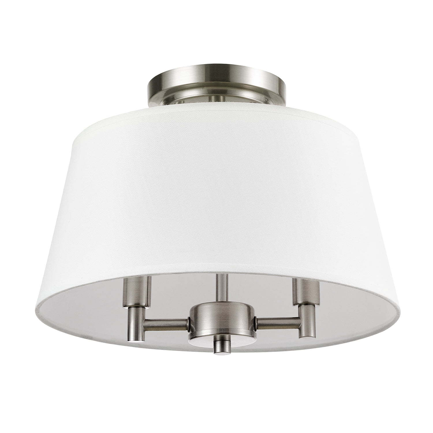 (2 pack) Better Homes & Gardens 2-Light Flush Mount Satin Nickel with Bulbs