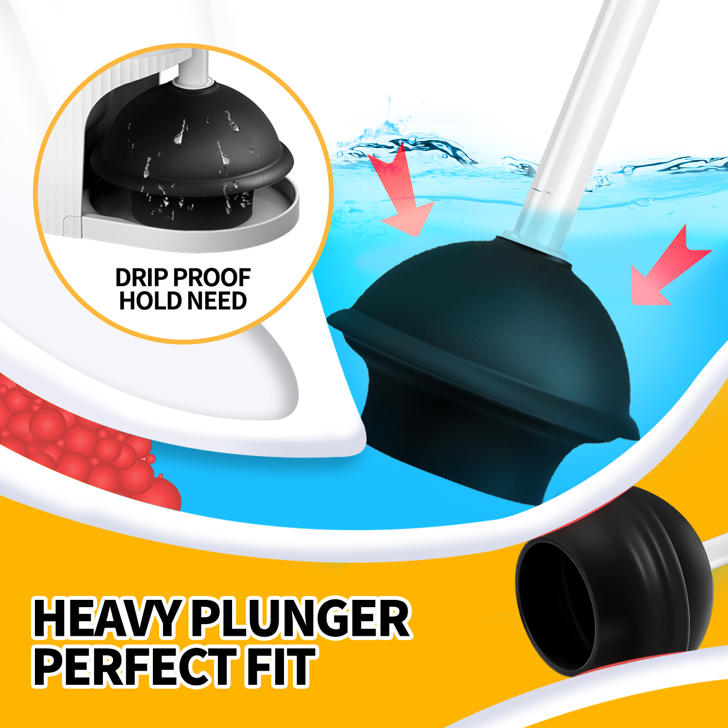 Propuri 2-in-1 Toilet Brush and Plunger Set with Holder photo 3