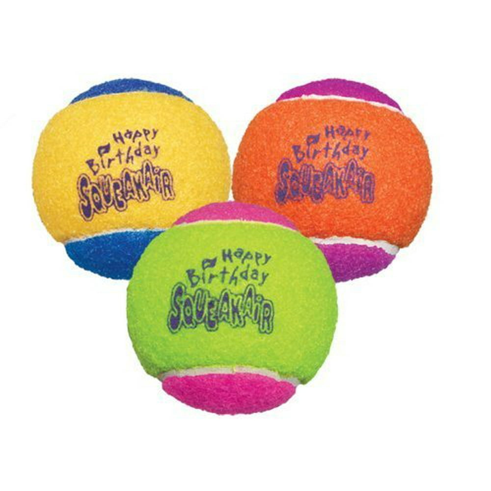 KONG Air Dog Squeakair Birthday Balls Dog Toy (3 Pack), Medium
