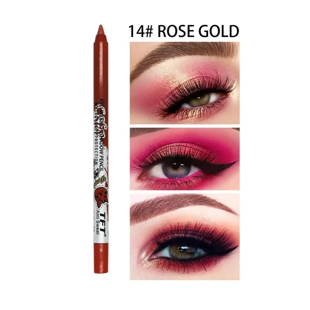 Lápiz Delineador de ojos colorido de larga duración, resistente al agua, de secado rápido, No florece, azul, rosa, delineador de ojos, herramientas cosméticas de maquillaje de ojos (14