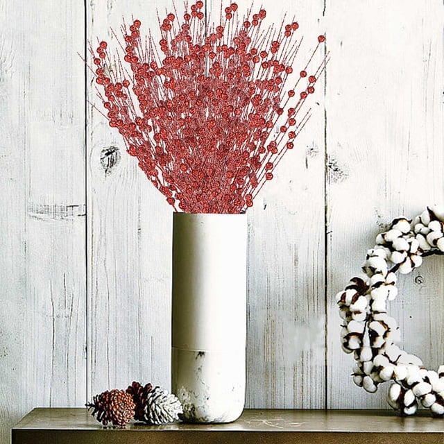 Christmas Decorations 10 Pc Per Set 42cm 12 Forked Christmas Tree Cuttings Christmas Bouquet Accessories