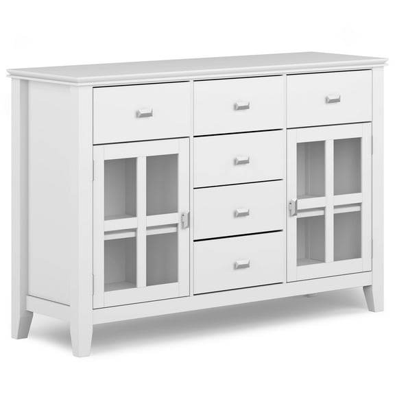 Artisan 54 inch Wide Solid Wood Transitional Sideboard Buffet in White